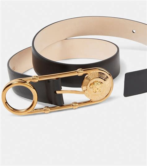 versace safety pin leather belt|Versace Safety Pin Leather Belt .